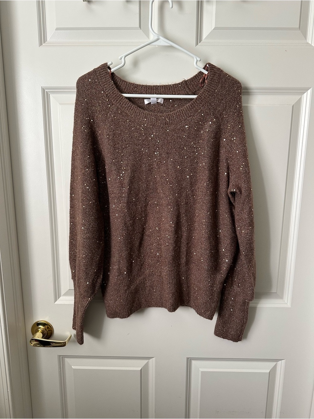 Lauren Conrad Women Sparkle Crewneck Stroopwafel Sweater Size L